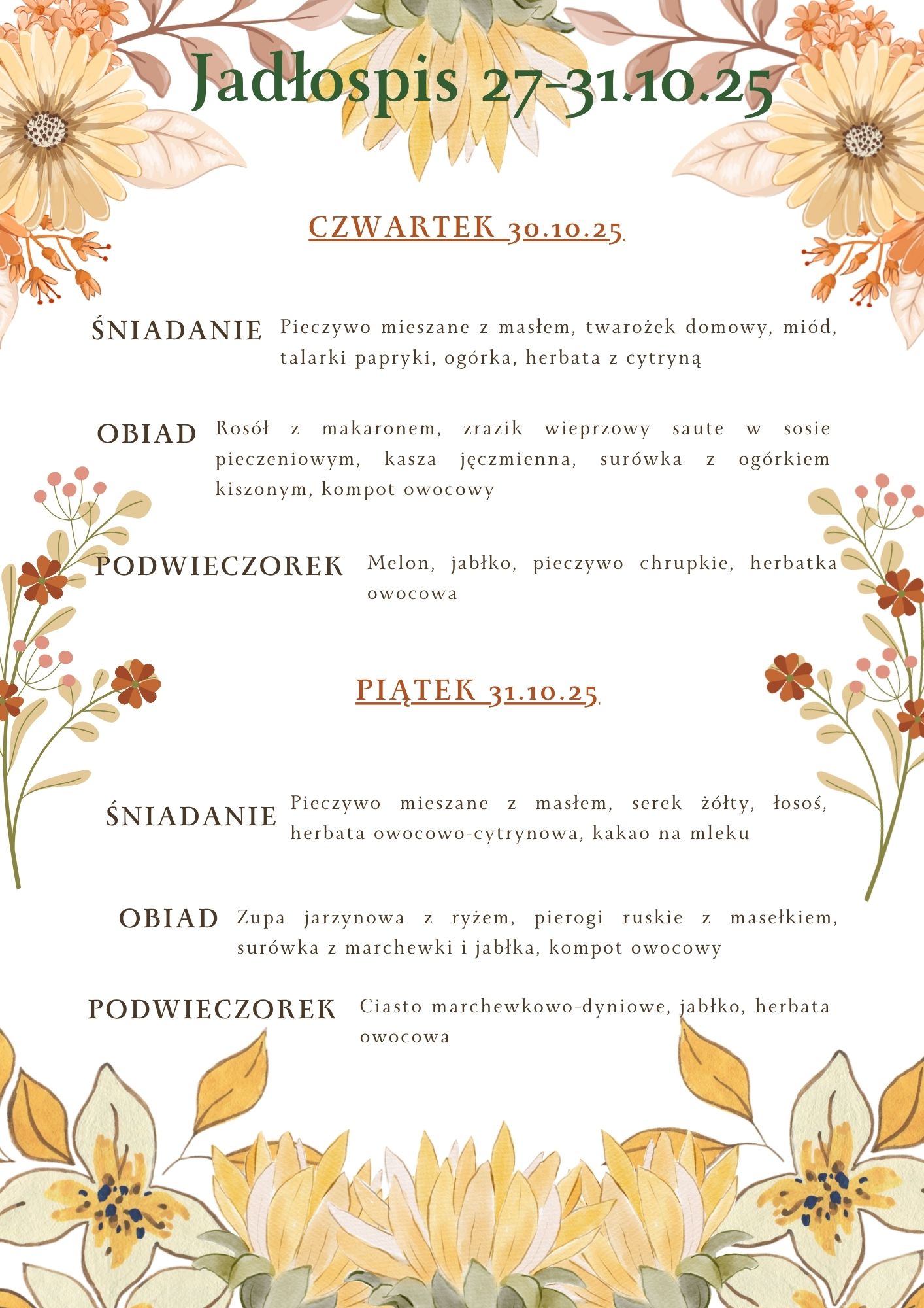 Jadłospis 27 31.10.252